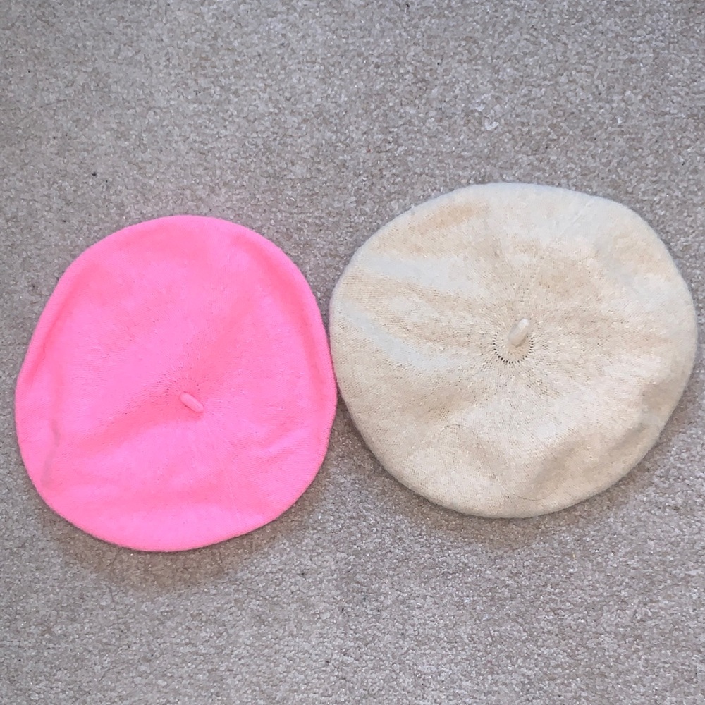 Pink and Cream Beret Set